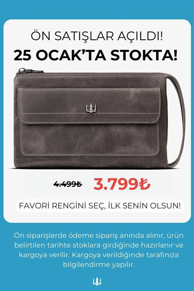 Ombre Hakiki Deri El Çantası