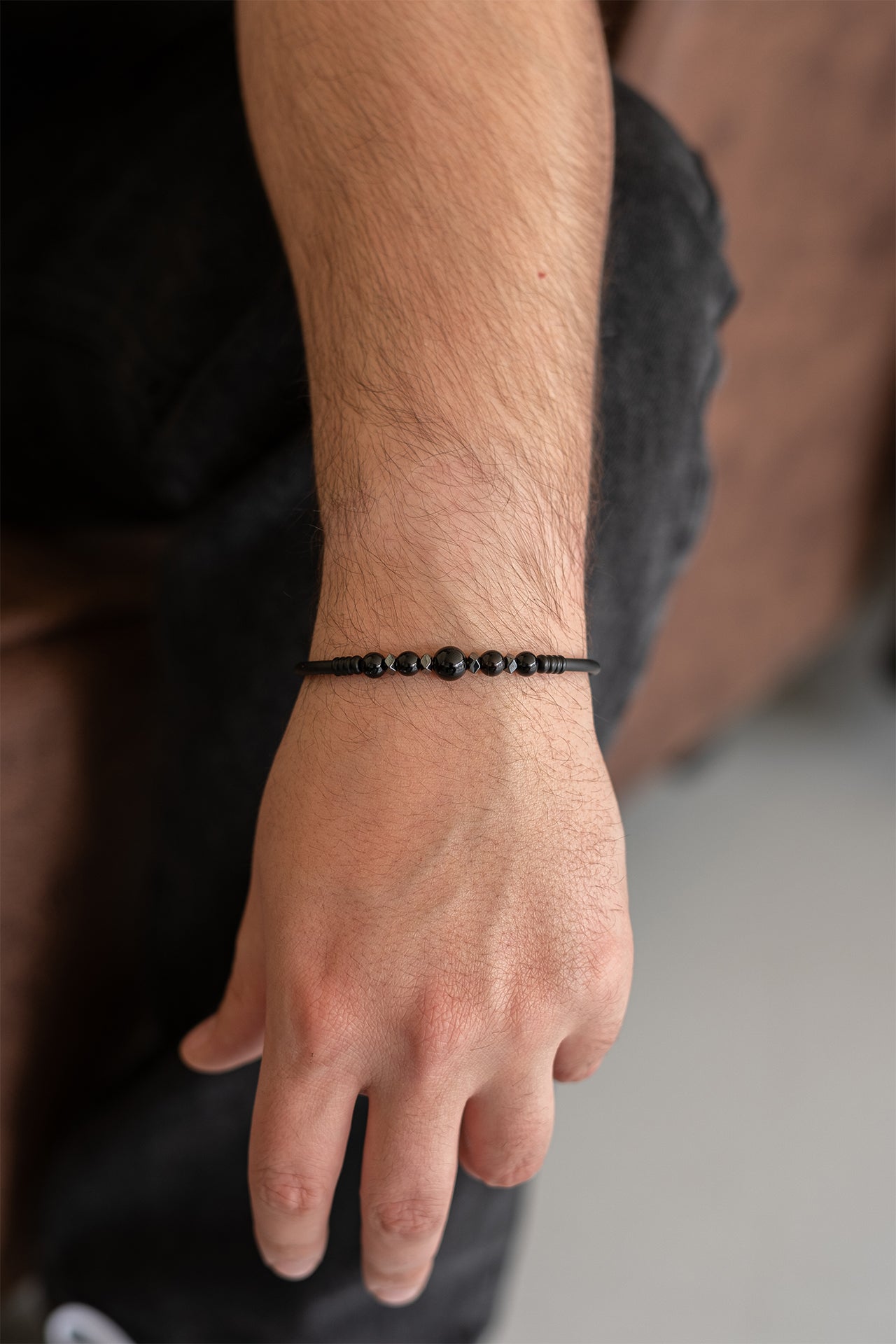 Siyah Akik Hematit Bileklik (Stress Taşı)