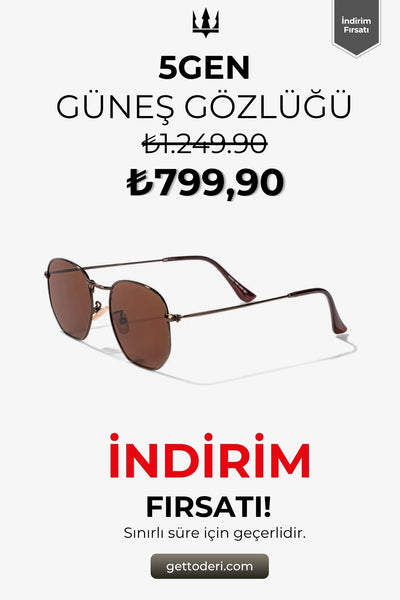 Kahverengi lensli metal çerçeveli güneş gözlüğü