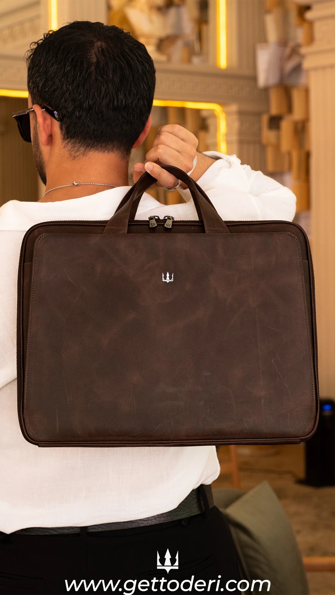 Bond Hakiki Deri Laptop Çantası