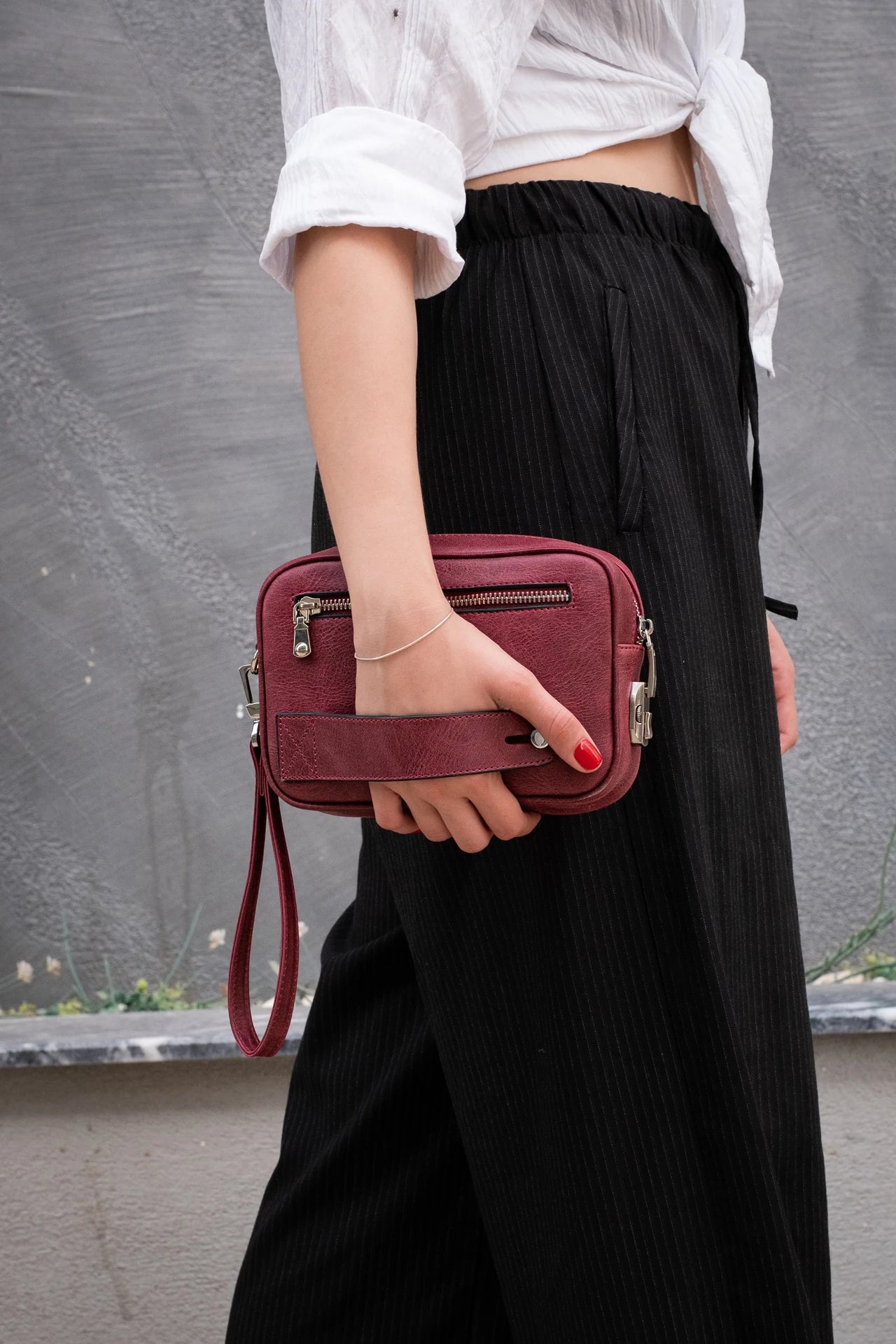 Lock Bag Hakiki Deri El Çantası