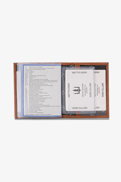 Araba Ruhsatlığı ve Anahtarlık Hakiki Deri Set