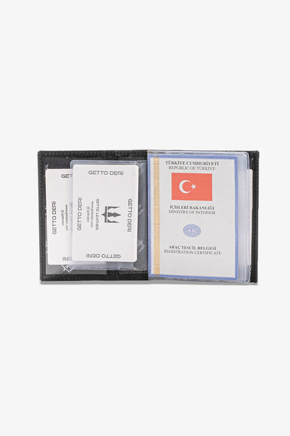 Araba Ruhsatlığı ve Anahtarlık Hakiki Deri Set