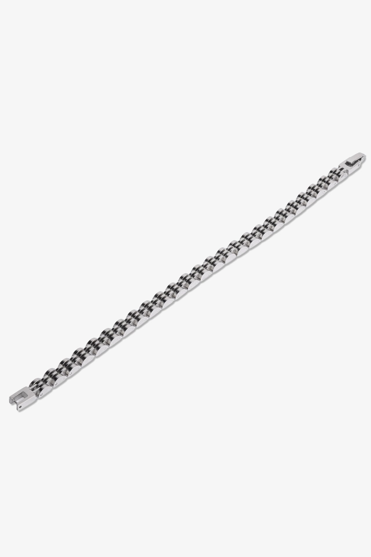 Gümüş renkli metal bileklik, modern tasarım ve parlak yüzey