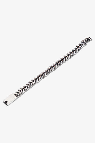 Gümüş renkli zincir desenli metal bileklik