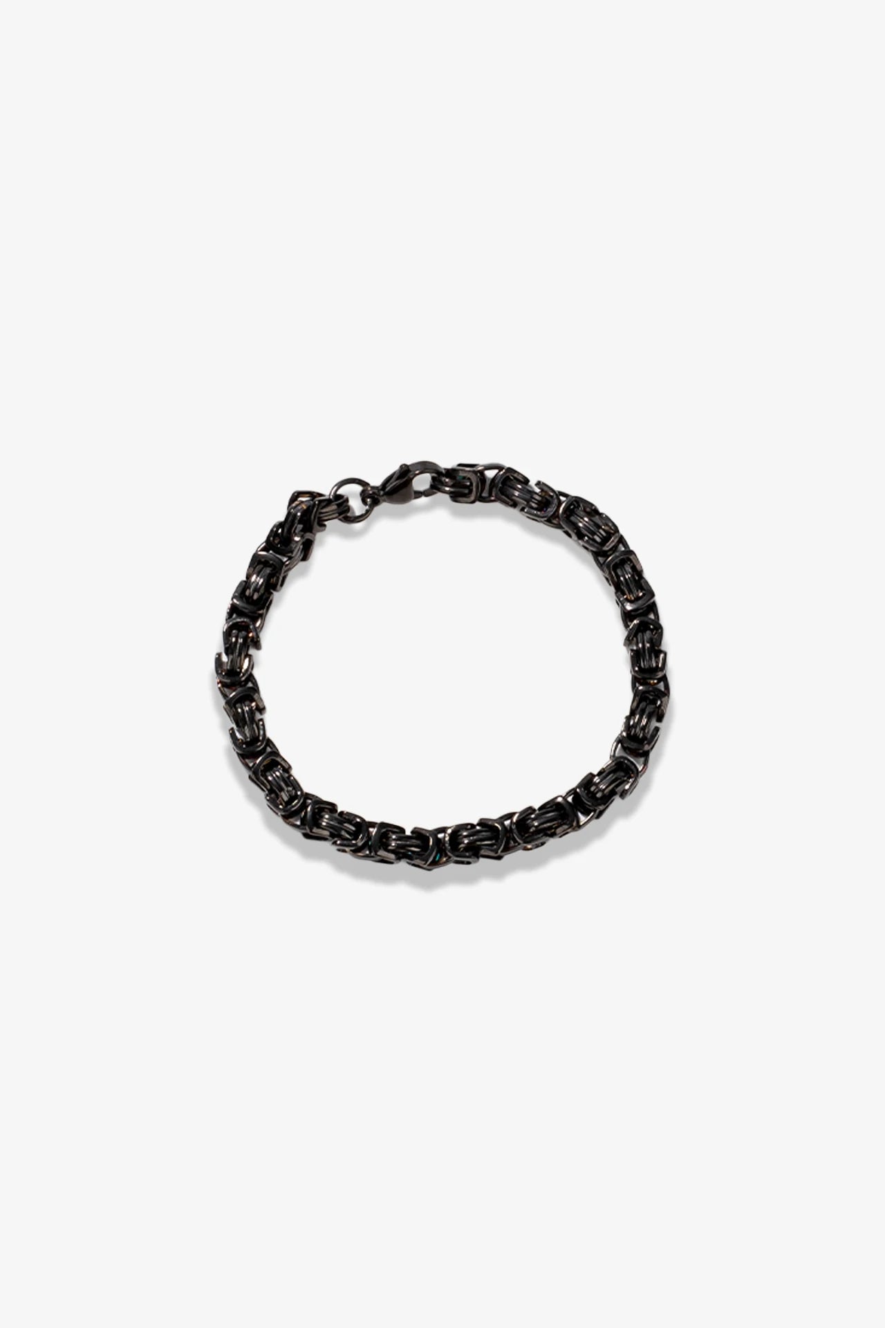 Siyah metal zincirli bileklik, modern erkek aksesuarı
