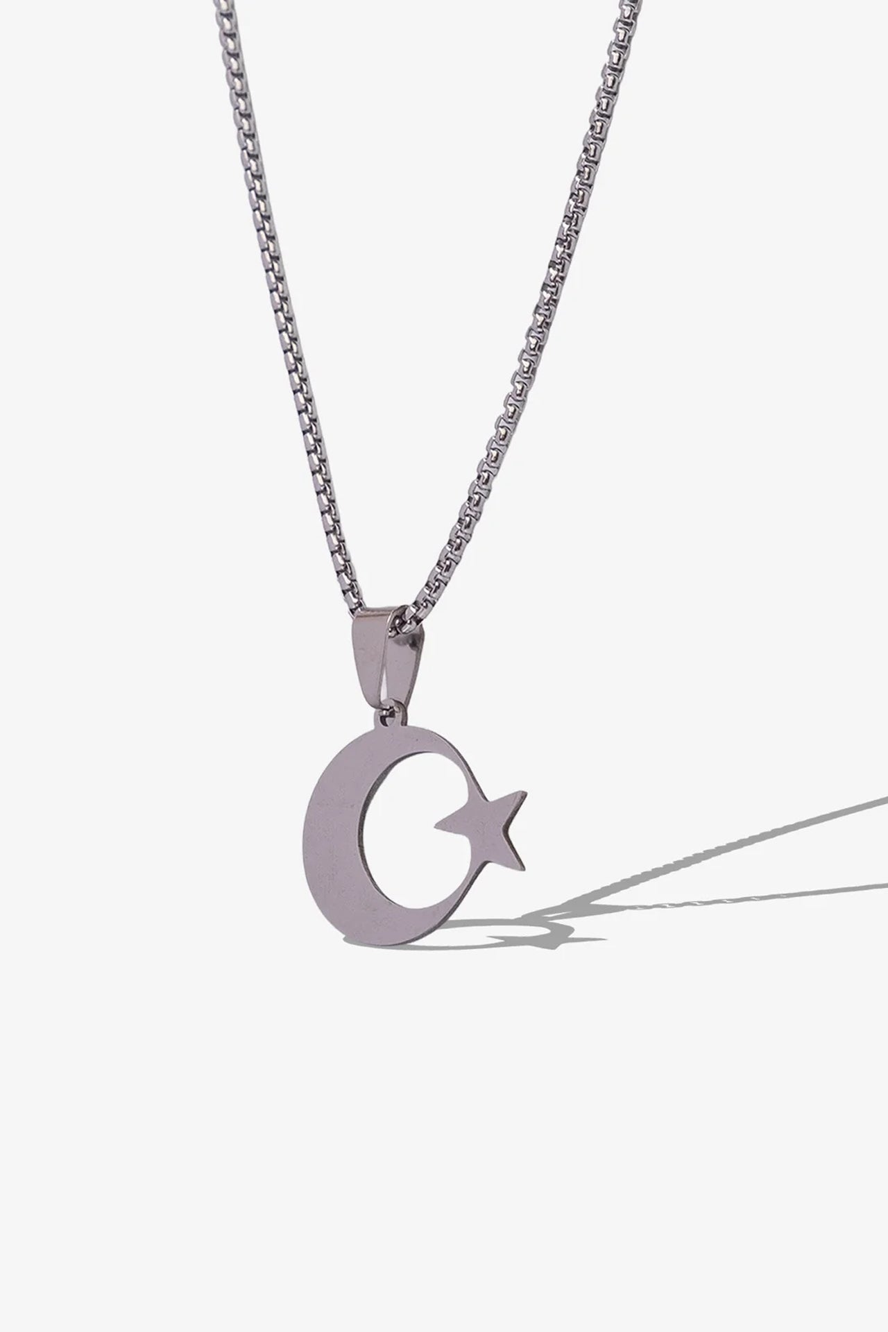 Ay Yıldız Çelik Kolye