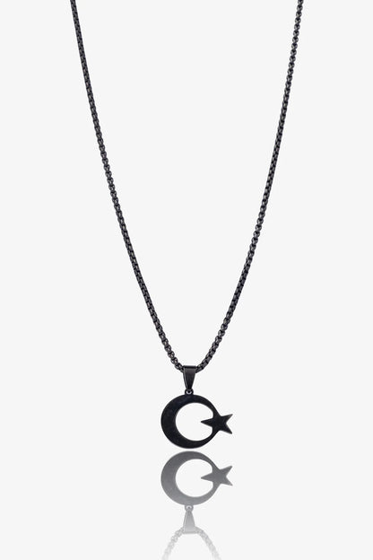 Ay Yıldız Çelik Kolye
