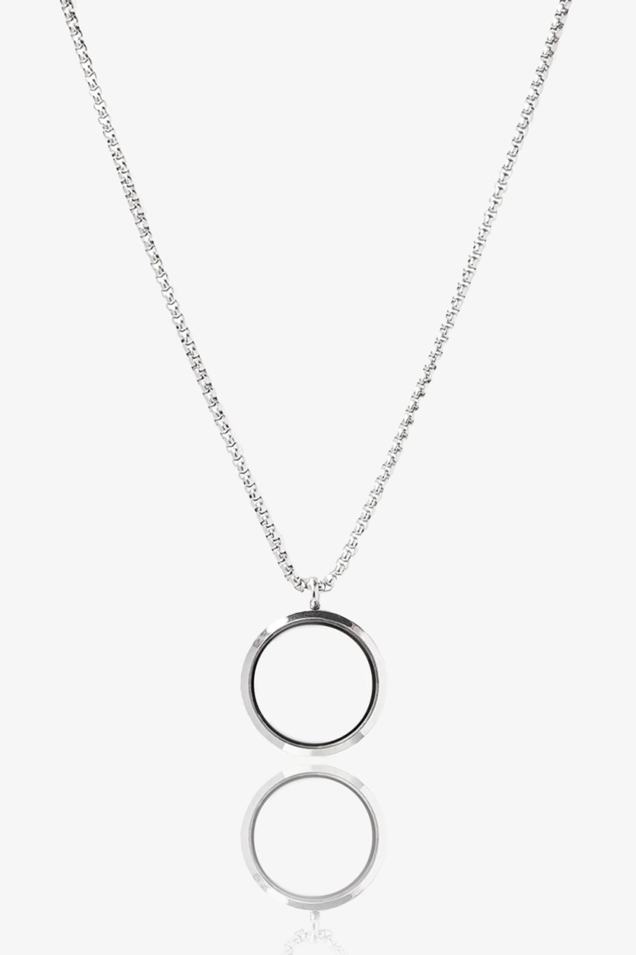 Glass Circle Çelik Kolye