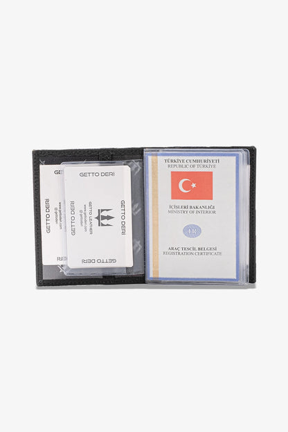 Araba Ruhsatlığı ve Anahtarlık Hakiki Deri Set