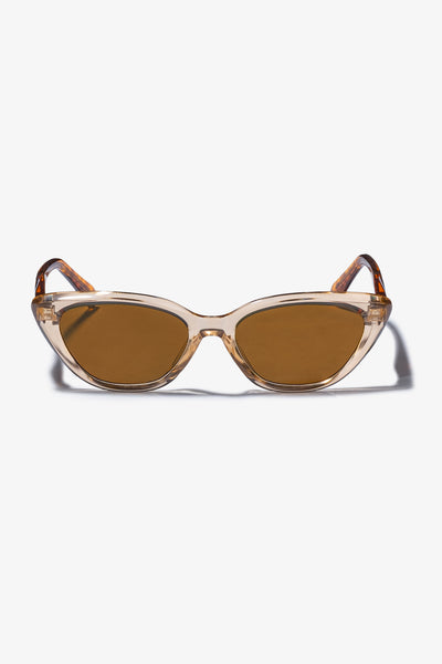 Kahverengi lensli şeffaf kedi göz güneş gözlüğü