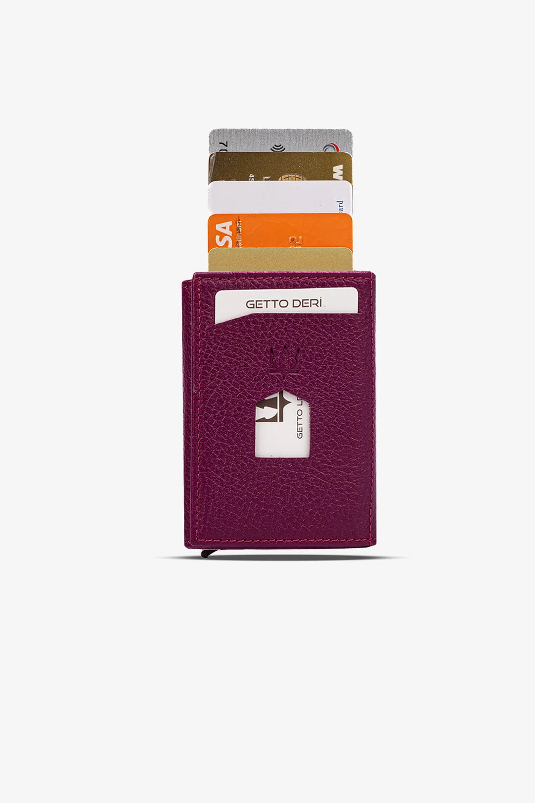 Prag Mekanizmalı Hakiki Deri Cüzdan