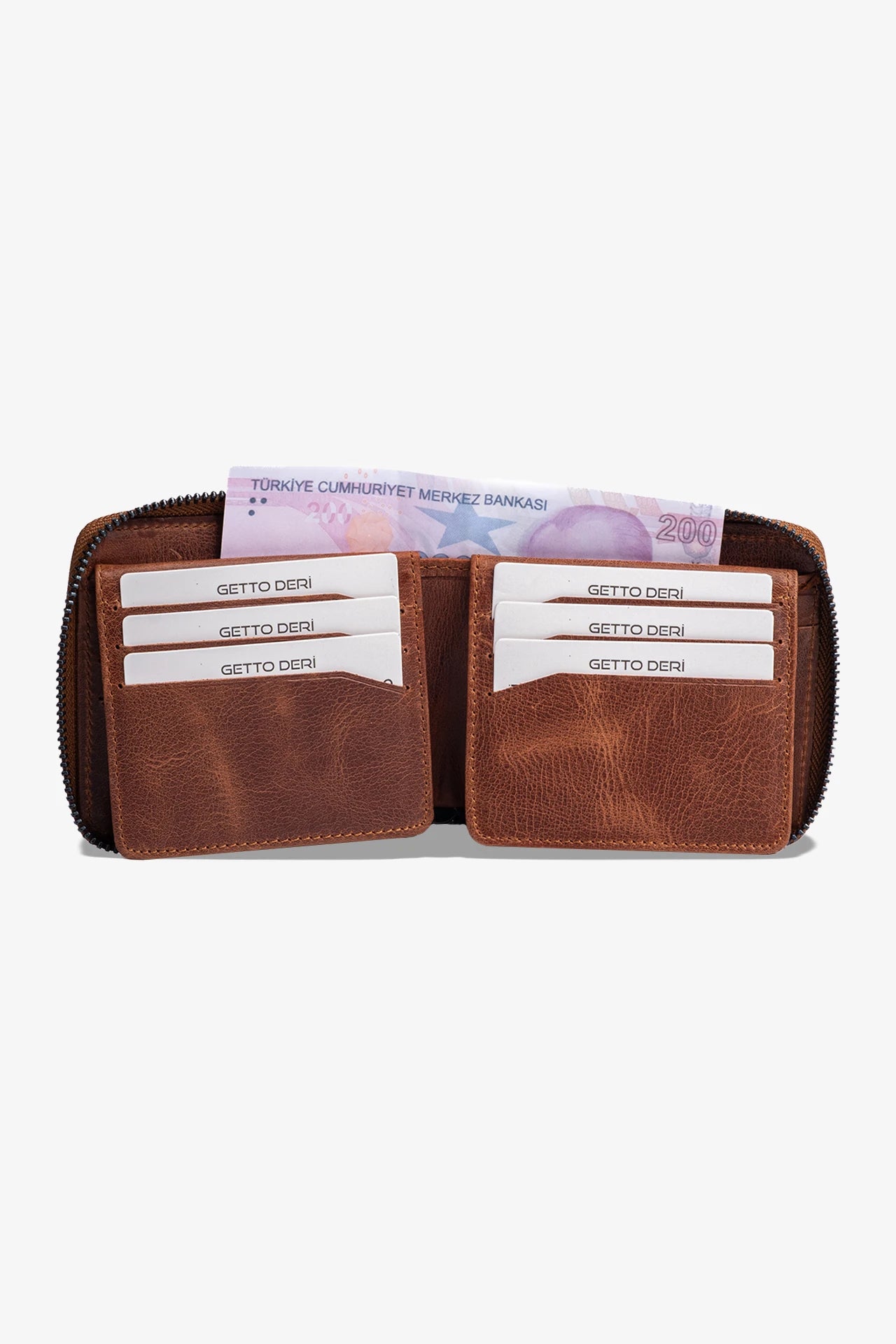 Byanca Hakiki Deri Fermuarlı Cüzdan