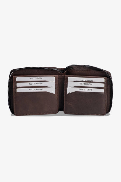 Byanca Hakiki Deri Fermuarlı Cüzdan