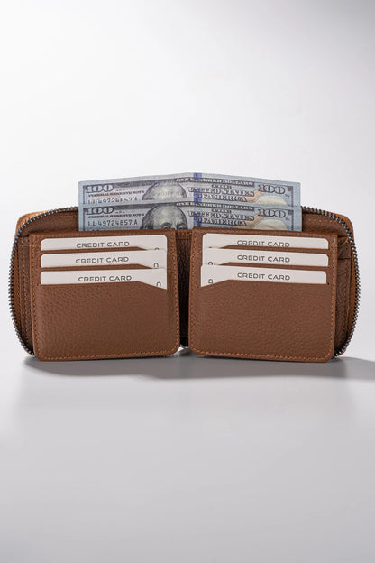 Byanca Hakiki Deri Fermuarlı Cüzdan