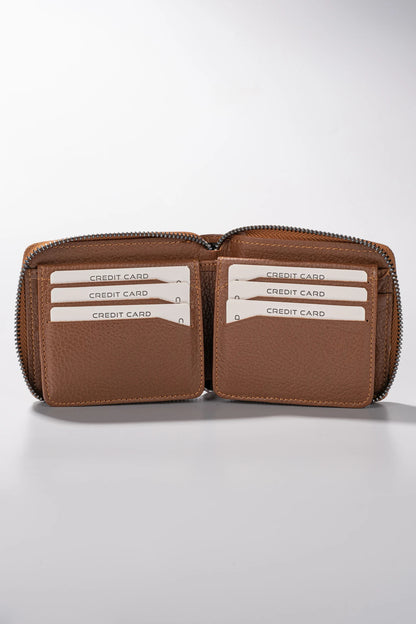 Byanca Hakiki Deri Fermuarlı Cüzdan