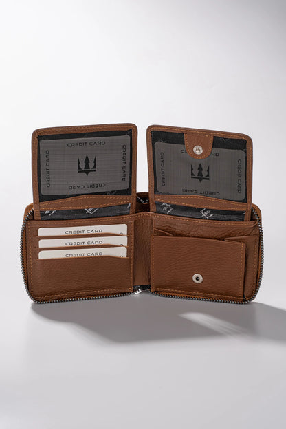 Byanca Hakiki Deri Fermuarlı Cüzdan