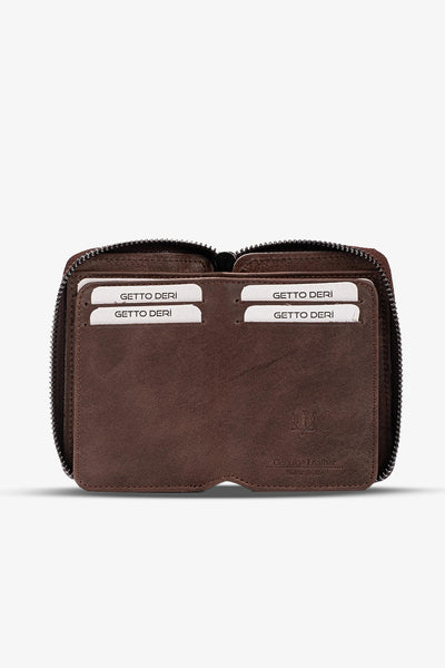 Zip Hakiki Deri Fermuarlı Cüzdan