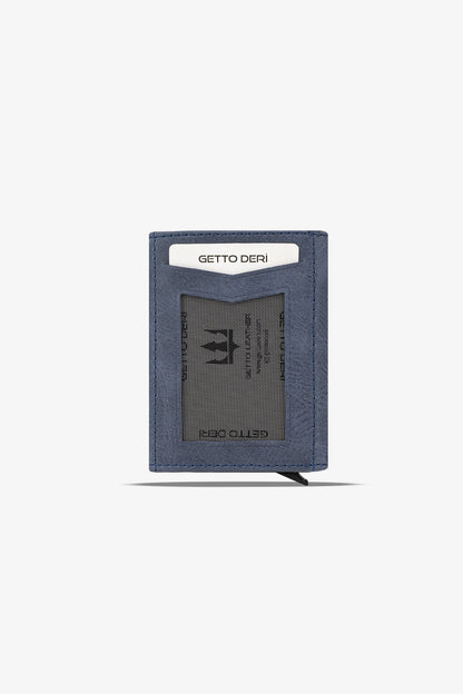 Prag Mekanizmalı Hakiki Deri Cüzdan