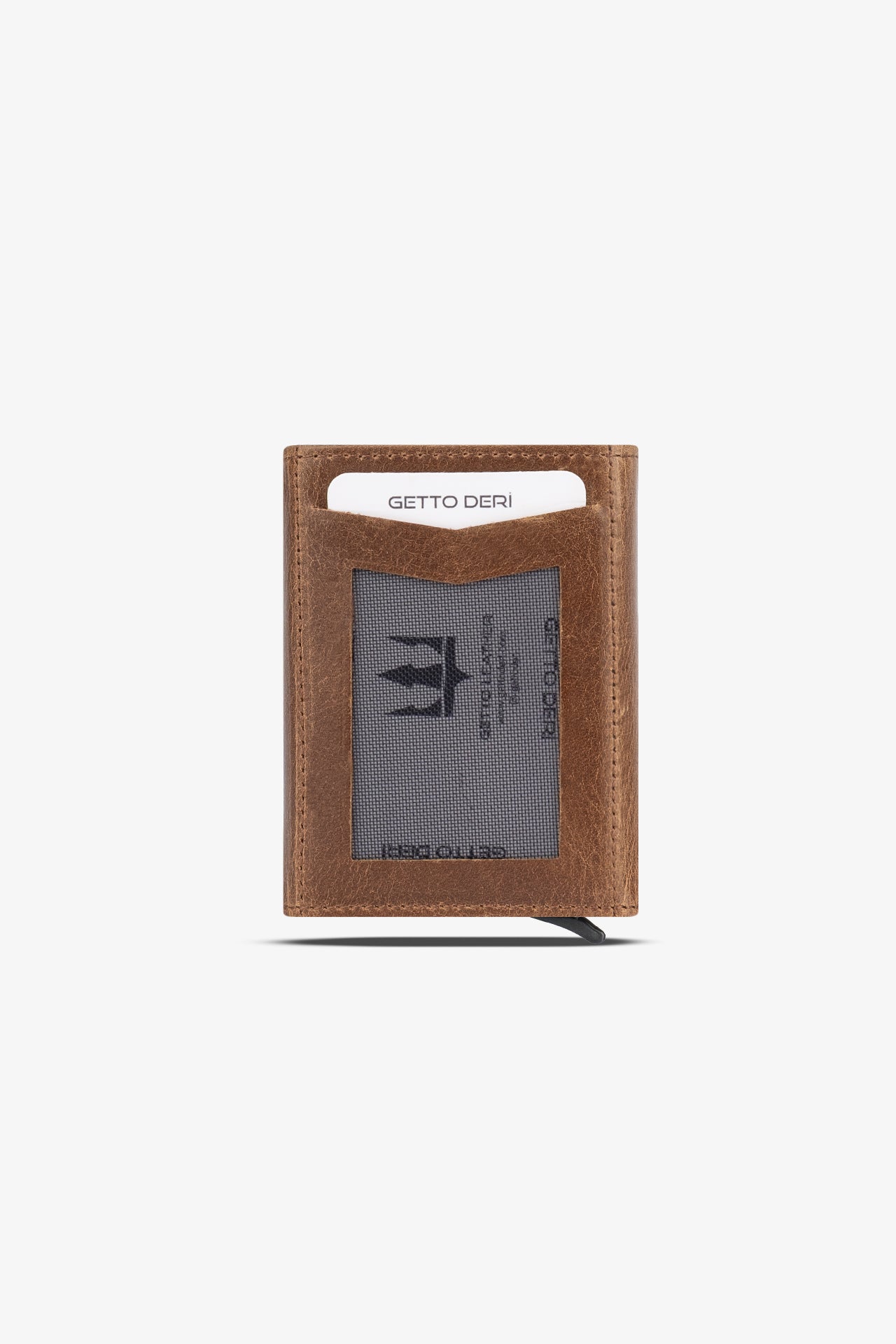 Prag Mekanizmalı Hakiki Deri Cüzdan