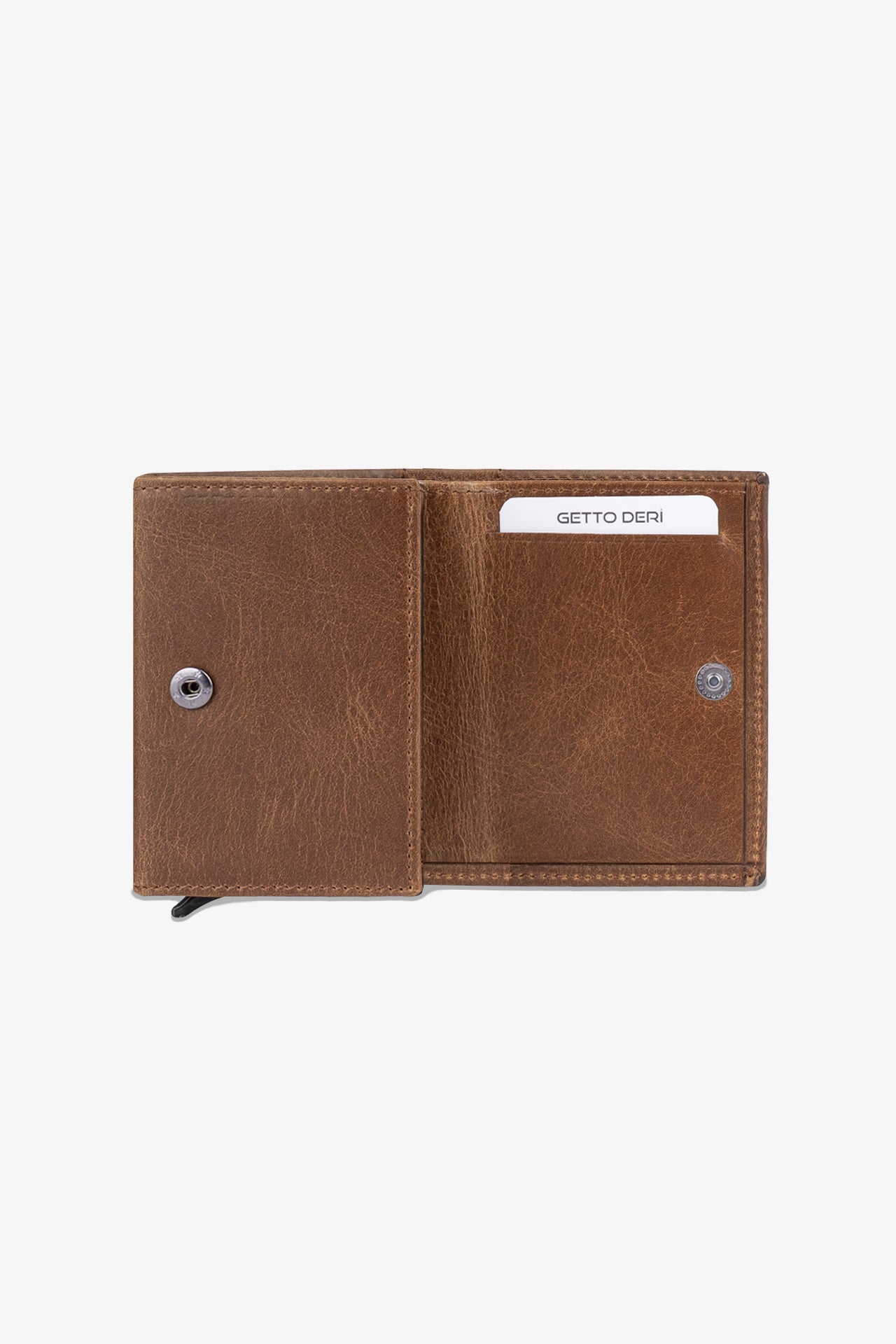 Prag Mekanizmalı Hakiki Deri Cüzdan