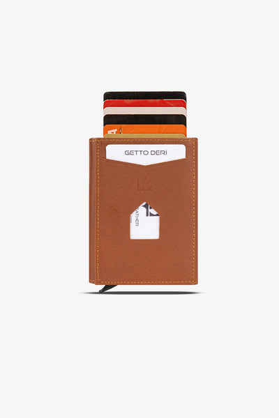 Prag Mekanizmalı Hakiki Deri Cüzdan