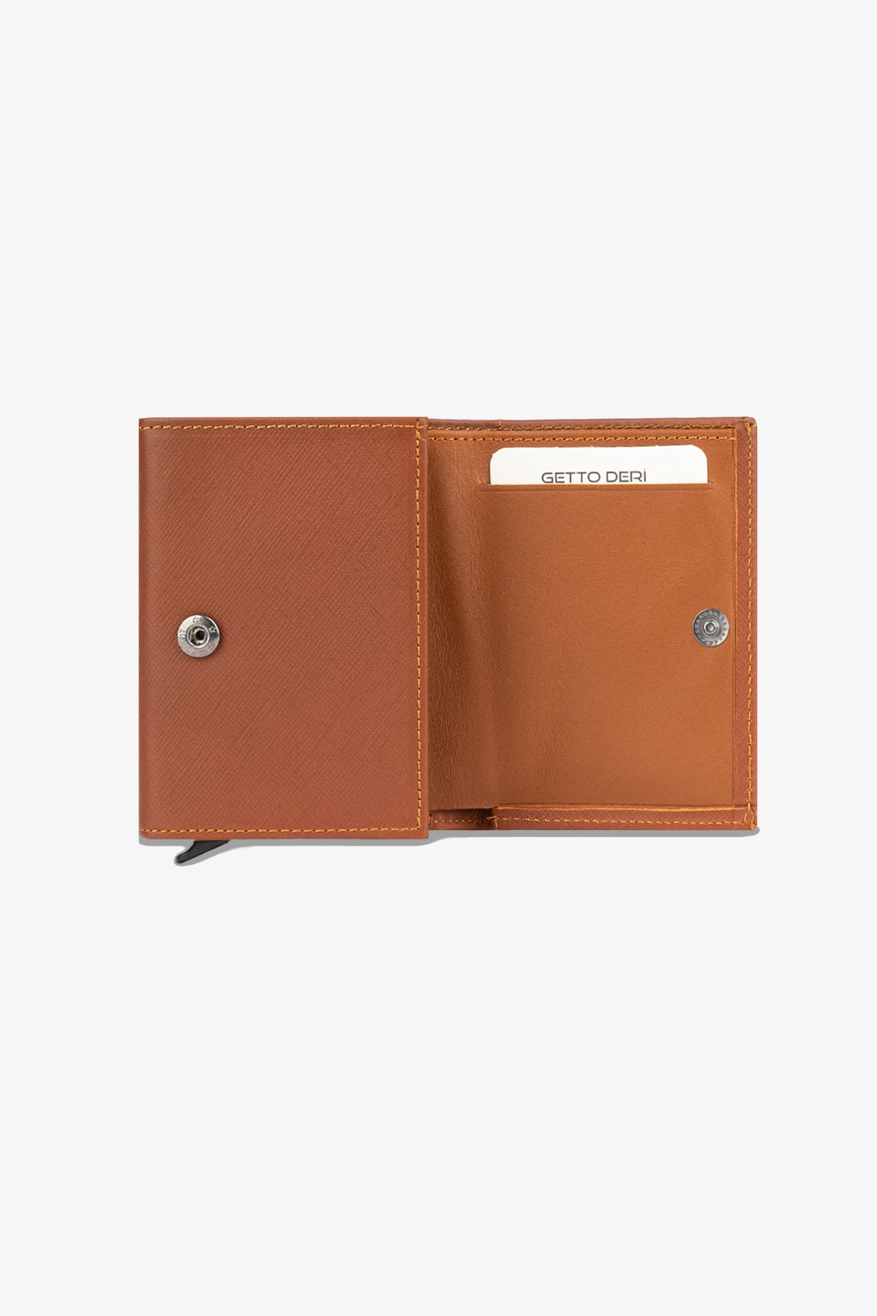 Prag Mekanizmalı Hakiki Deri Cüzdan