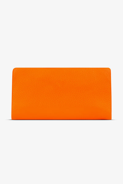 Turuncu deri kartlık, minimalist tasarım ve kaliteli malzeme