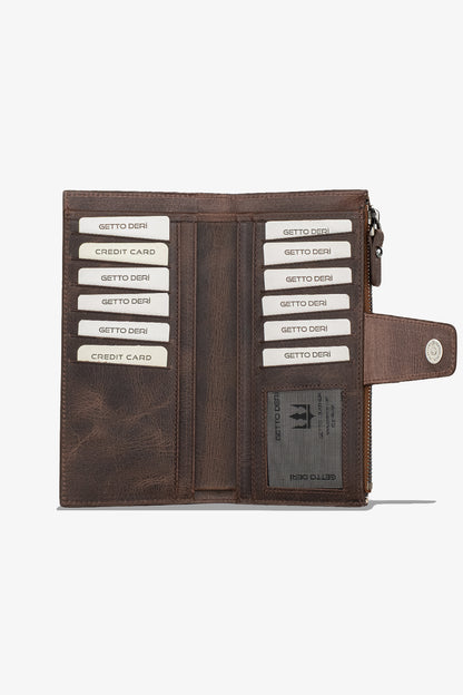 Zoe Telefon Hazneli Hakiki Deri Cüzdan