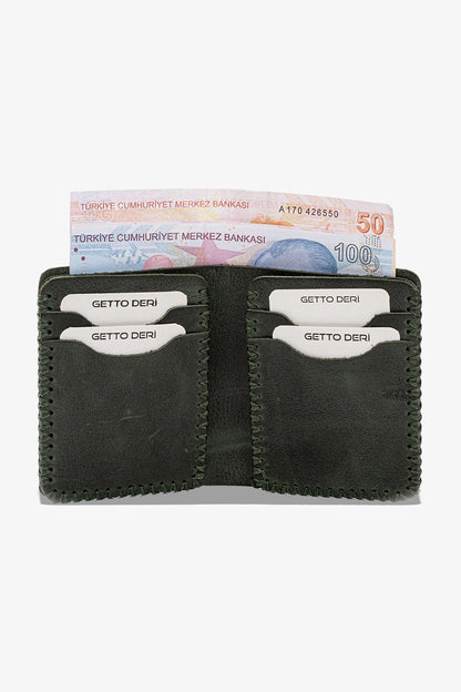 Quebec El Yapımı Hakiki Deri Cüzdan