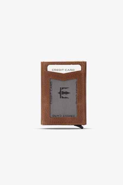 Prag Mekanizmalı Hakiki Deri Cüzdan