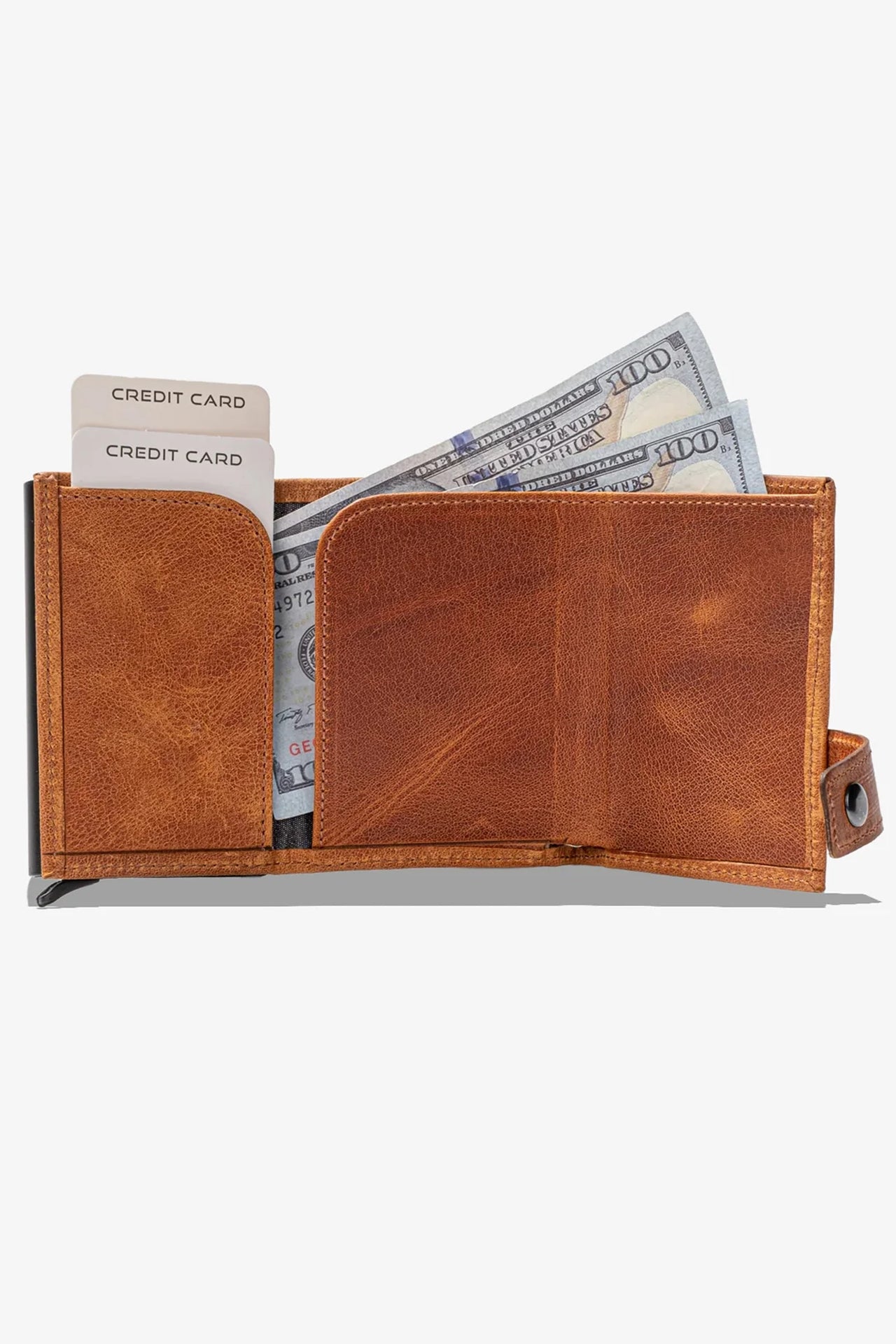 Moon Mekanizmalı Hakiki Deri Minimal Cüzdan