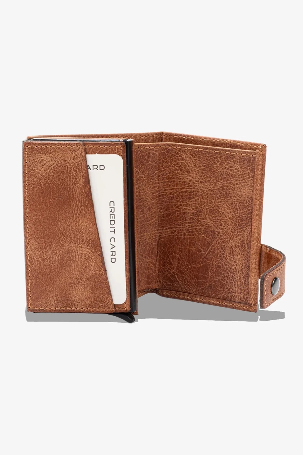 Moon Mekanizmalı Hakiki Deri Minimal Cüzdan