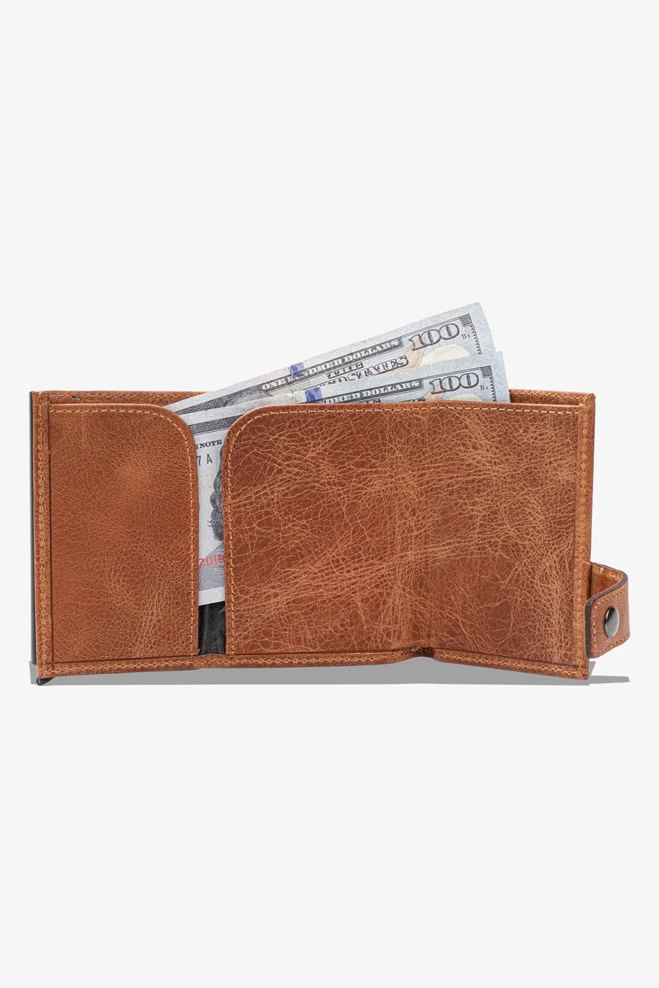 Moon Mekanizmalı Hakiki Deri Minimal Cüzdan