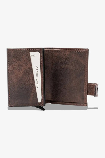 Moon Mekanizmalı Hakiki Deri Minimal Cüzdan