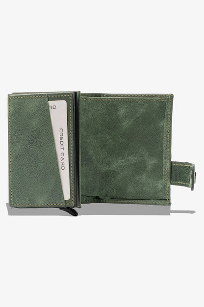 Moon Mekanizmalı Hakiki Deri Minimal Cüzdan