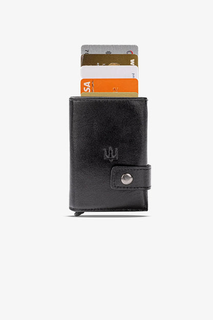 Moon Mekanizmalı Hakiki Deri Minimal Cüzdan