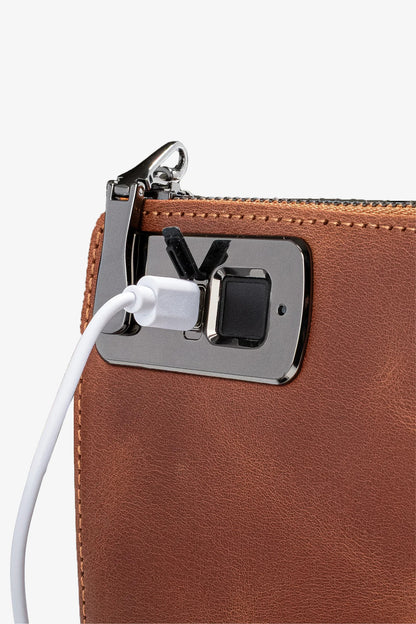 Trace Parmak İzi Okuyucu Hakiki Deri El Çantası