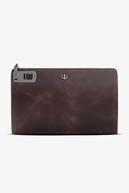 Trace Parmak İzi Okuyucu Hakiki Deri El Çantası