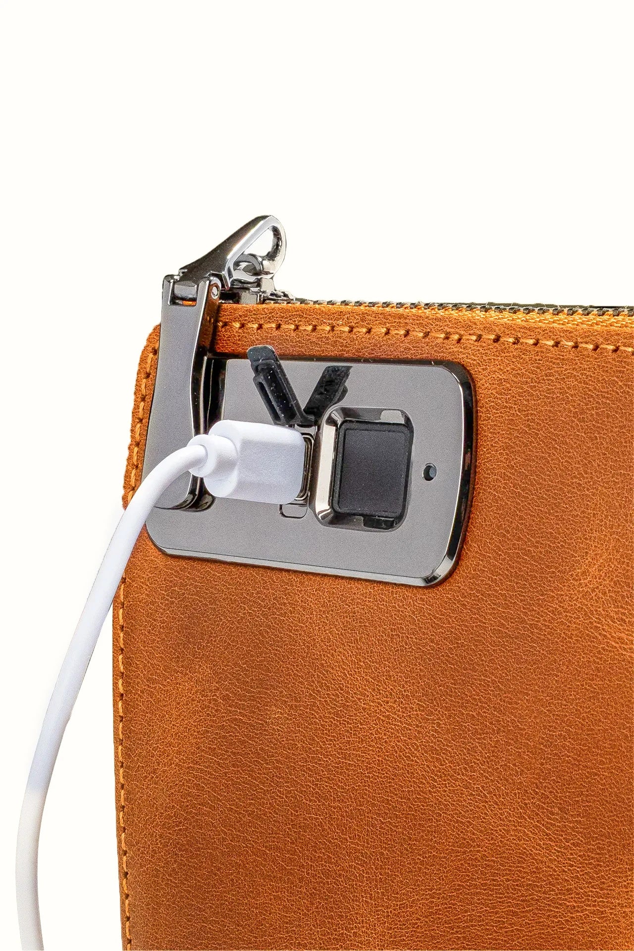 Trace Parmak İzi Okuyucu Hakiki Deri El Çantası