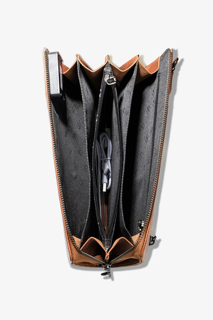 Trace Parmak İzi Okuyucu Hakiki Deri El Çantası