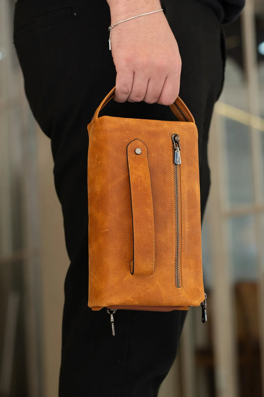 Ombre Hakiki Deri El Çantası