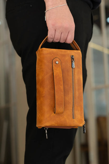 Ombre Hakiki Deri El Çantası