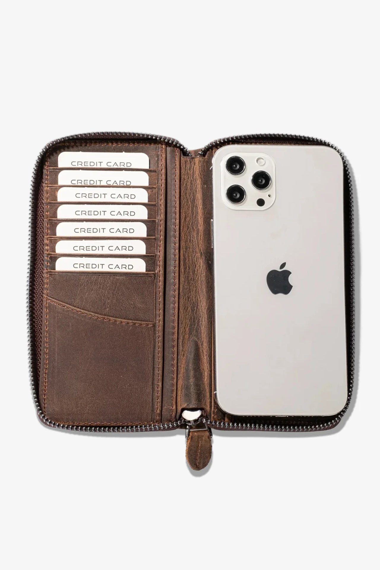 Luis Fermuarlı Telefon Hazneli Deri Cüzdan