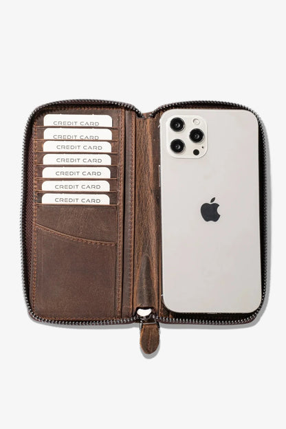 Luis Fermuarlı Telefon Hazneli Deri Cüzdan