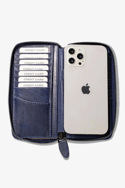 Luis Fermuarlı Telefon Hazneli Deri Cüzdan