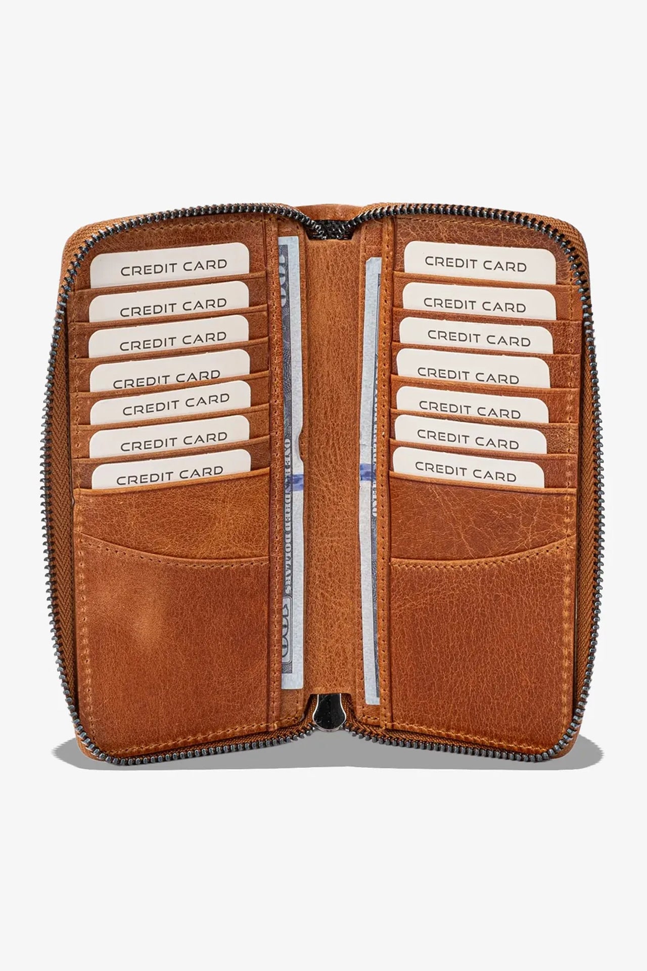 Luis Fermuarlı Telefon Hazneli Deri Cüzdan