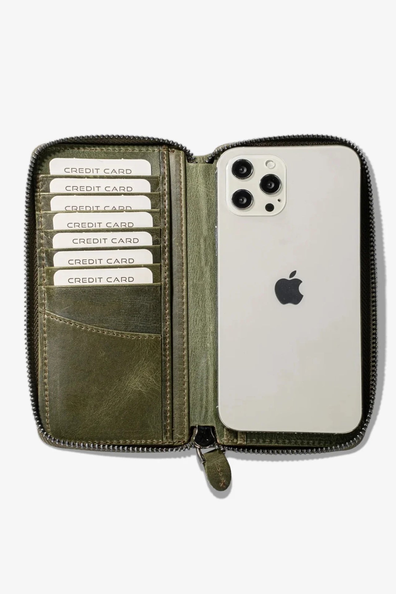 Luis Fermuarlı Telefon Hazneli Deri Cüzdan