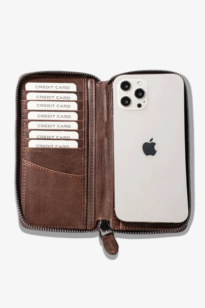 Luis Fermuarlı Telefon Hazneli Deri Cüzdan