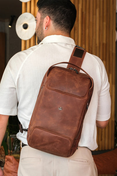 Grain Hakiki Deri Sırt Çantası